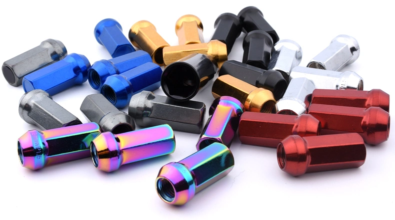 Wholesale Titanium Aluminum Wheel Lug Nuts Wheel Hub Hexagon Nut Car Nut Lock Nut Modified Bolt and Nut Racing Lug Nut Tyre Nut for Automobile Tire Accessories