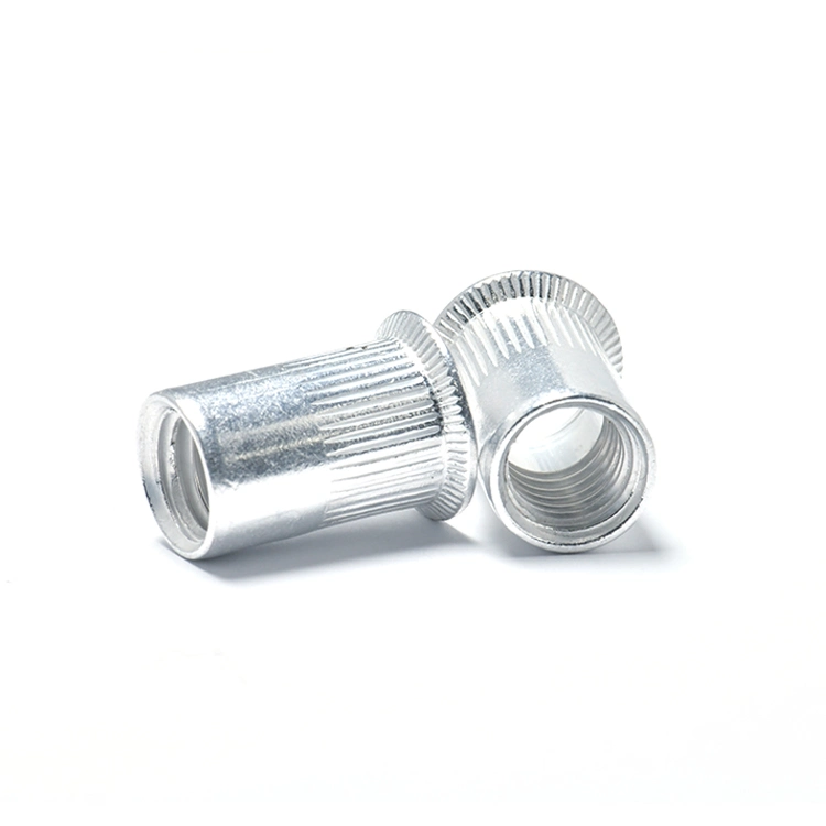 Different Sizes High Quality Aluminum M4 M5 M6 M8 Al Flat Head Knurled Body Rivet Nuts with Open End